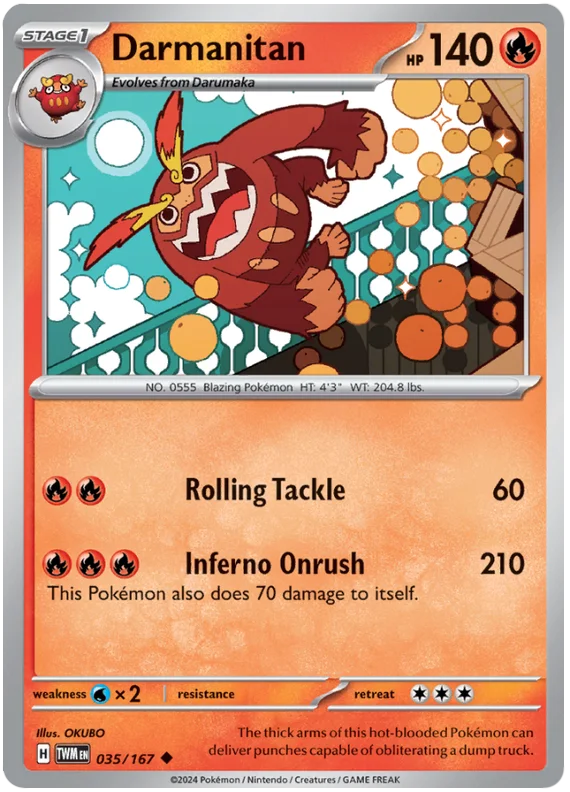 Darmanitan Twilight Masquerade Pokemon Single 035/167