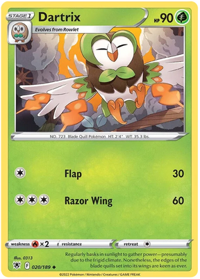 Dartrix Astral Radiance Pokemon Card Singles 020/189