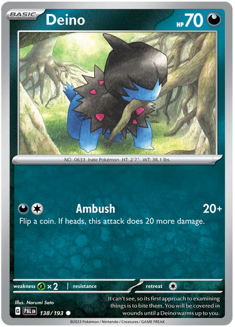 Deino Paldea Evolved Single Pokemon Card