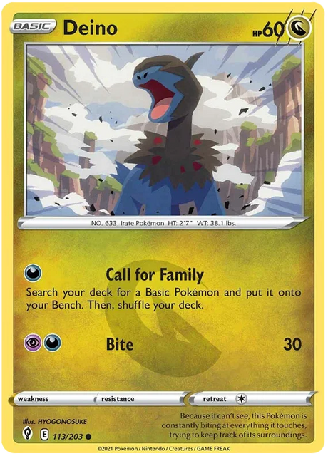 Deino 113/203 - Pokemon TCG Evolving Skies card