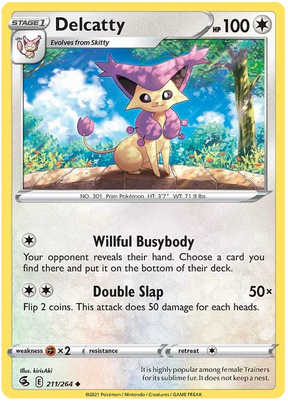 Delcatty Fusion Strike Pokemon Card Singles 211/264