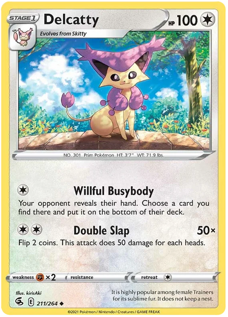 Delcatty Fusion Strike Pokemon Card Singles 211/264