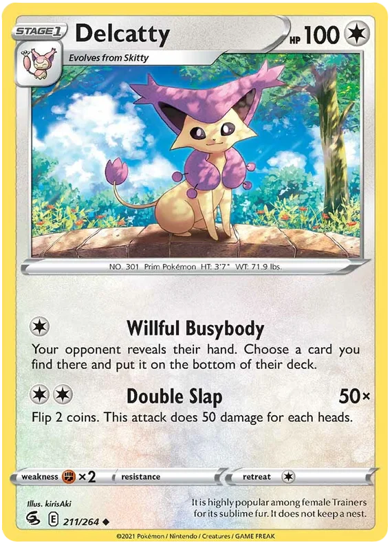 Delcatty Fusion Strike Pokemon Card Singles 211/264