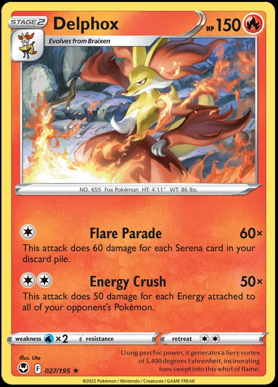 Delphox Silver Tempest Pokemon Card Single