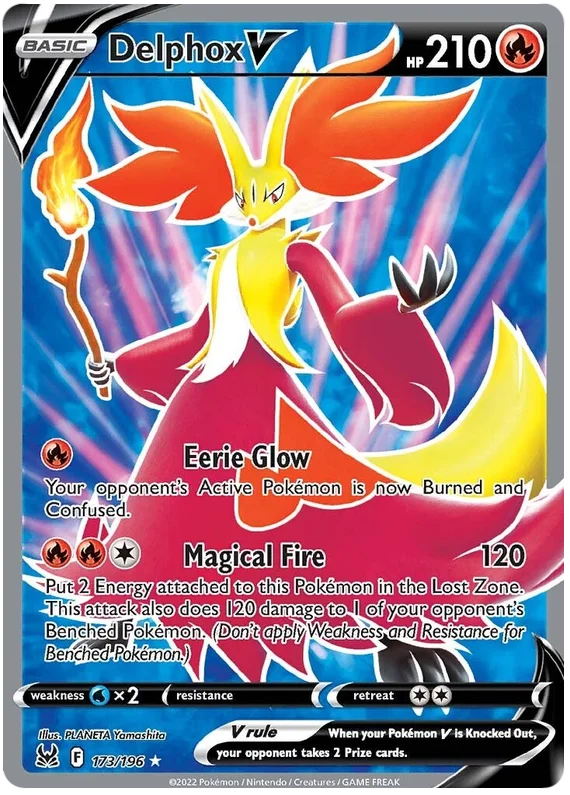 Delphox V (Full Art) Lost Origin Pokemon Single Card 173/196