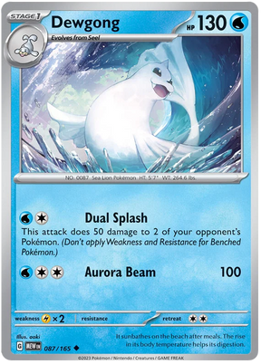 Dewgong 151 Single Pokemon Card