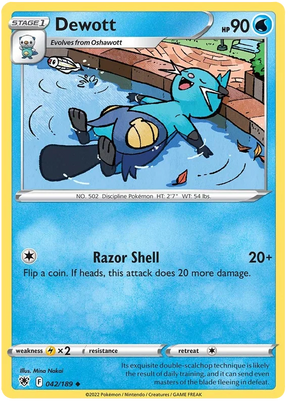 Dewott Astral Radiance Pokemon Card Singles 042/189
