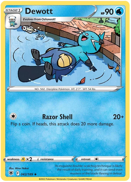 Dewott Astral Radiance Pokemon Card Singles 042/189