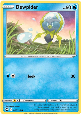 Dewpider Silver Tempest Pokemon Single 047/195