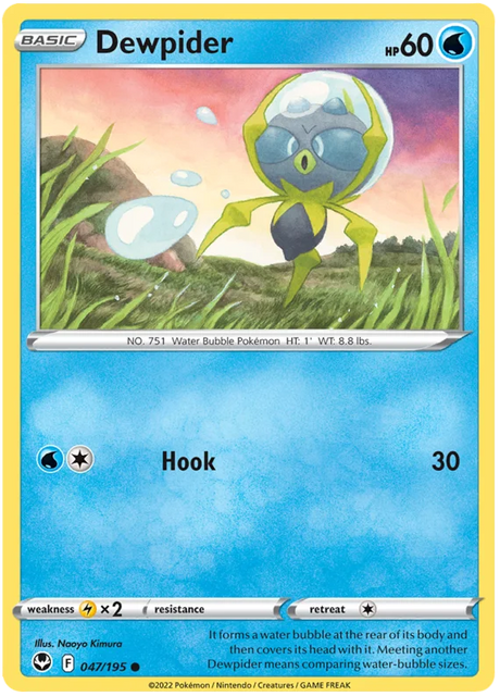 Dewpider Silver Tempest Pokemon Single 047/195