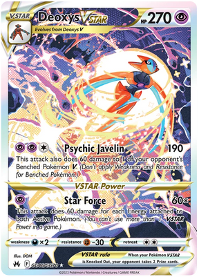 Deoxys VSTAR Crown Zenith Galarian Gallery Pokemon Card Single