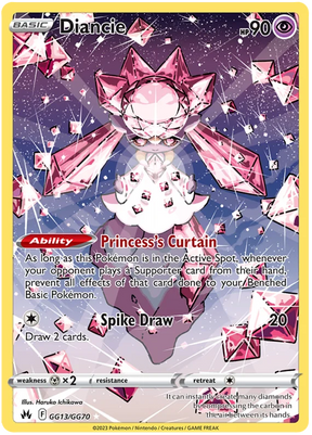 Diancie Crown Zenith Galarian Gallery Pokemon Card Single