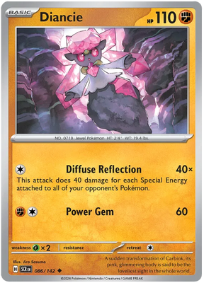 Diancie Stellar Crown Pokemon Single Card 086/142