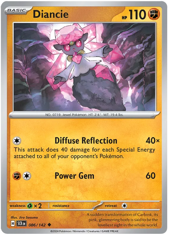 Diancie Stellar Crown Pokemon Single Card 086/142