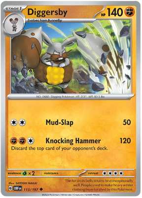 Diggersby Obsidian Flames Single Pokemon Card