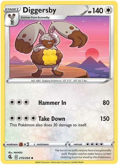Diggersby Fusion Strike Pokemon Card Singles 215/264