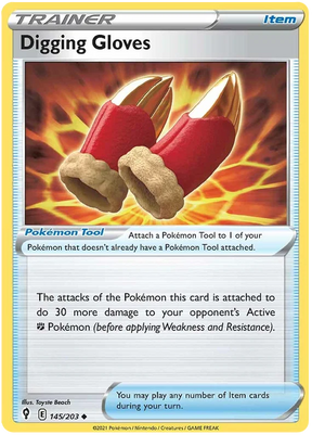 Digging Gloves 145/203 - Pokemon TCG Evolving Skies card