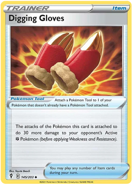 Digging Gloves 145/203 - Pokemon TCG Evolving Skies card