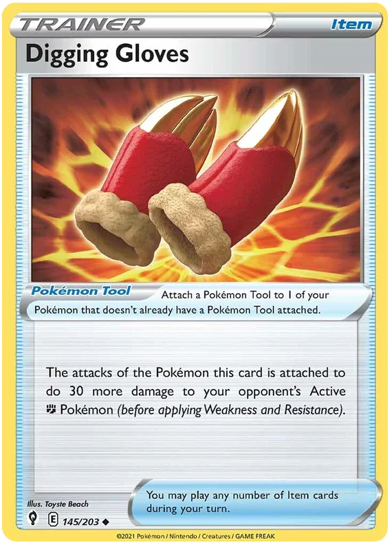 Digging Gloves 145/203 - Pokemon TCG Evolving Skies card