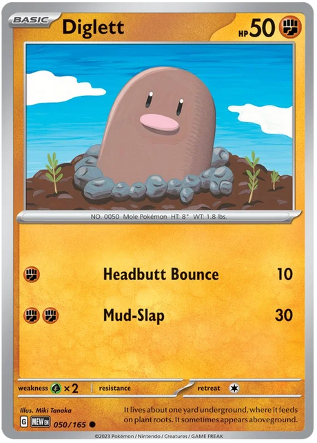 Diglett 151 Single Pokemon Card
