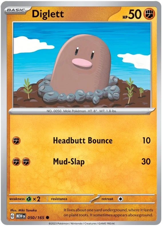 Diglett 151 Single Pokemon Card