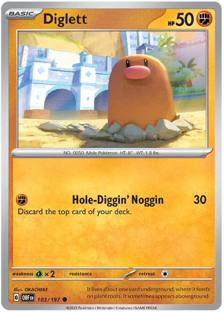Diglett Obsidian Flames Single Pokemon Card