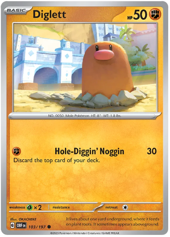Diglett Obsidian Flames Single Pokemon Card