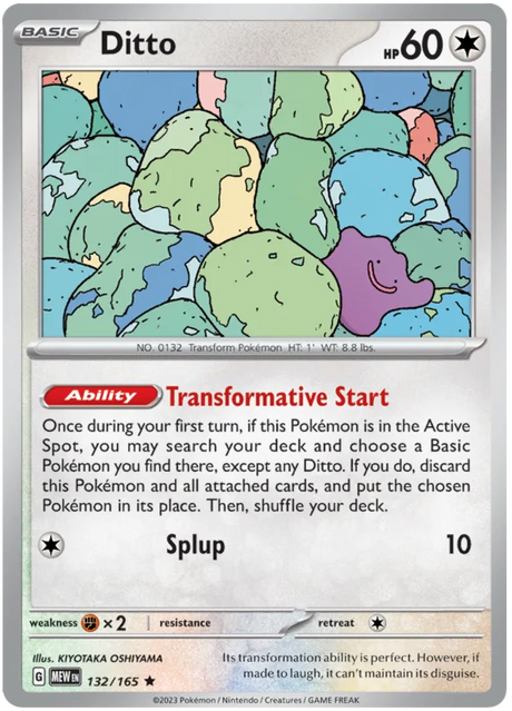 Ditto 151 Single Pokemon Card