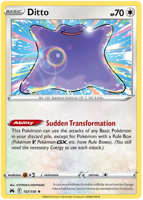 Ditto Crown Zenith Pokemon Card Single