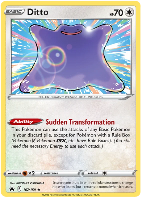 Ditto Crown Zenith Pokemon Card Single