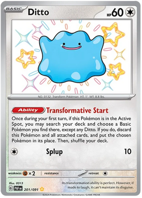 Ditto Paldean Fates Pokemon Card Single 201/091
