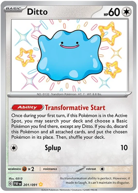 Ditto Paldean Fates Pokemon Card Single 201/091