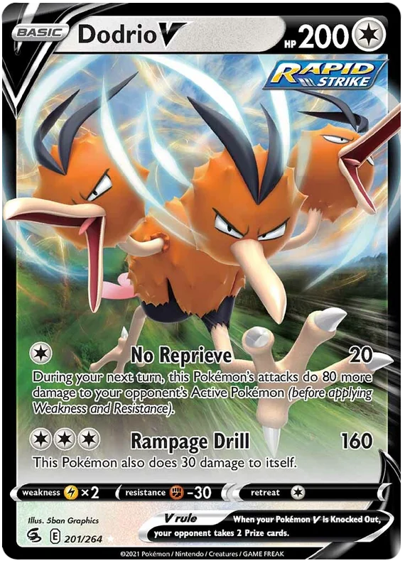 Dodrio V Fusion Strike Pokemon Card Singles 201/264