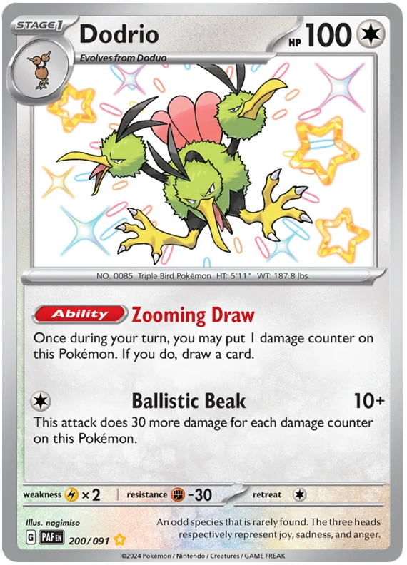 Dodrio Paldean Fates Pokemon Card Single 200/091