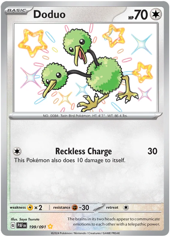 Doduo Paldean Fates Pokemon Card Single 199/091