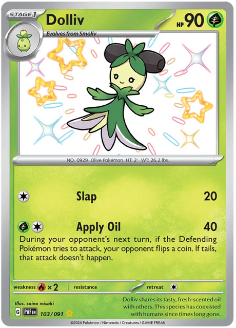 Dolliv Paldean Fates Pokemon Card Single 103/091