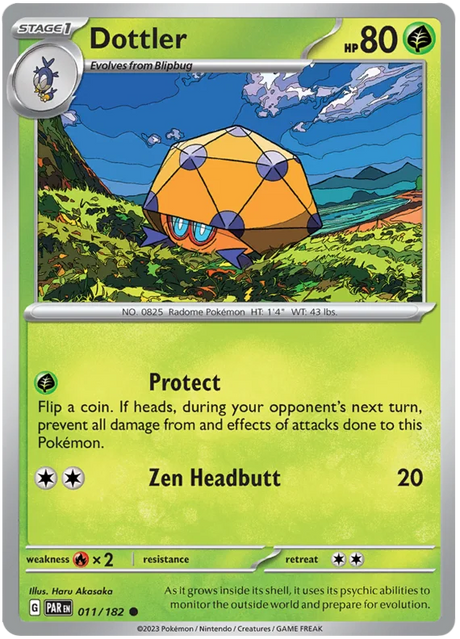 Dottler Paradox Rift Single Pokemon Card 011/182