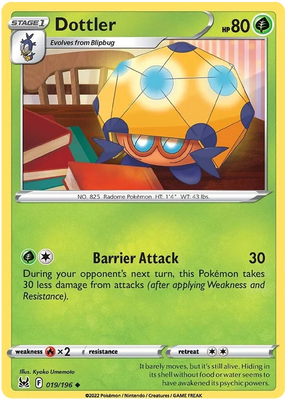 Dottler Lost Origin Pokemon Single Card 019/196