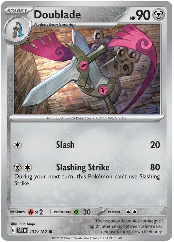 Doublade 132 Paradox Rift Single Pokemon Card 132/182