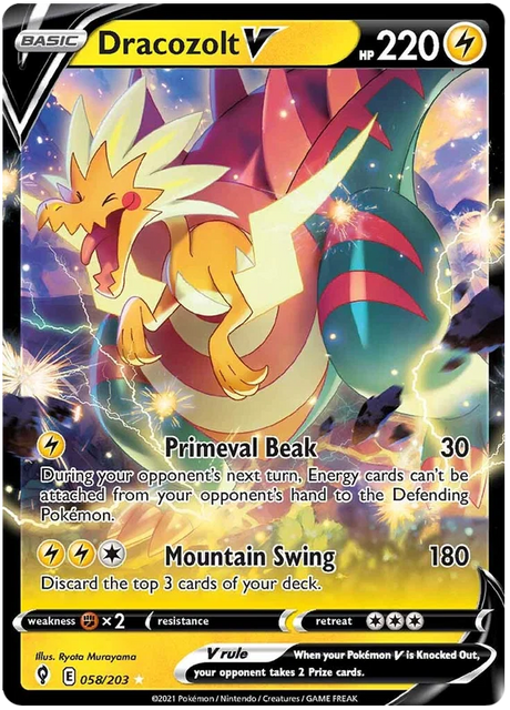 Dracozolt V 058/203 - Pokemon TCG Evolving Skies card