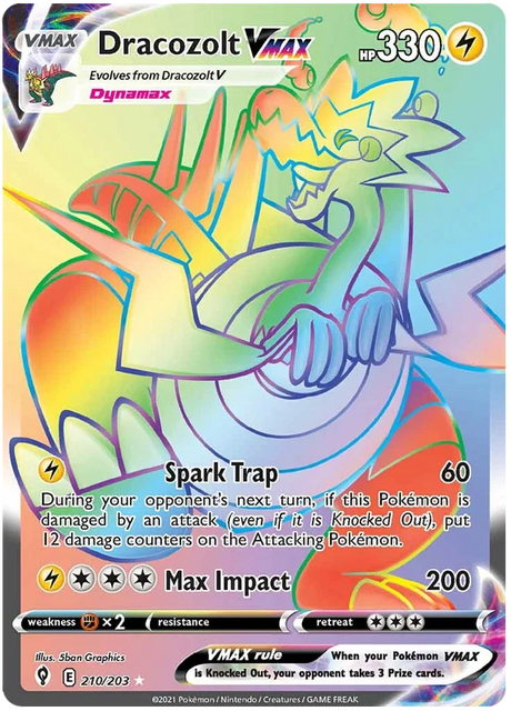 Dracozolt VMAX (Secret) 210/203 - Pokemon TCG Evolving Skies card