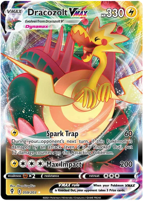Dracozolt VMAX 059/203 - Pokemon TCG Evolving Skies card