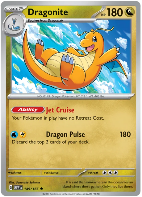 Dragonite 151 Single Pokemon Card
