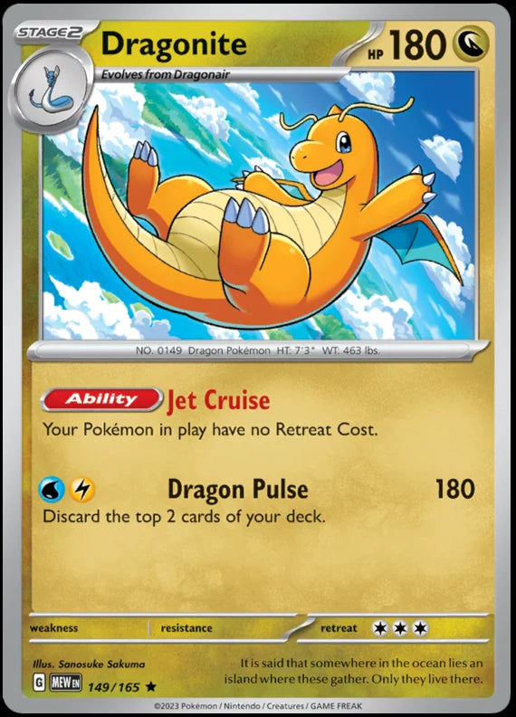 Dragonite 151 Single Pokemon Card