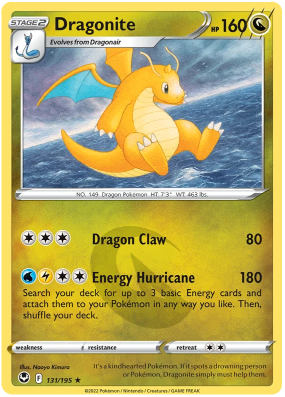 Dragonite Silver Tempest Pokemon Single 131/195