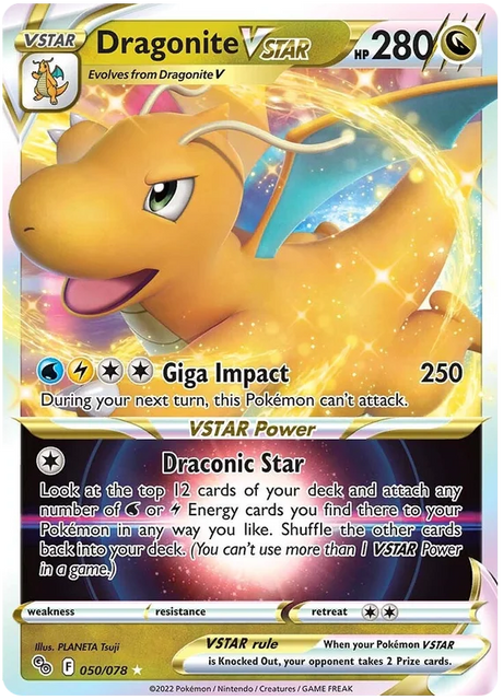 Dragonite VSTAR Pokemon GO Card Singles 050/078