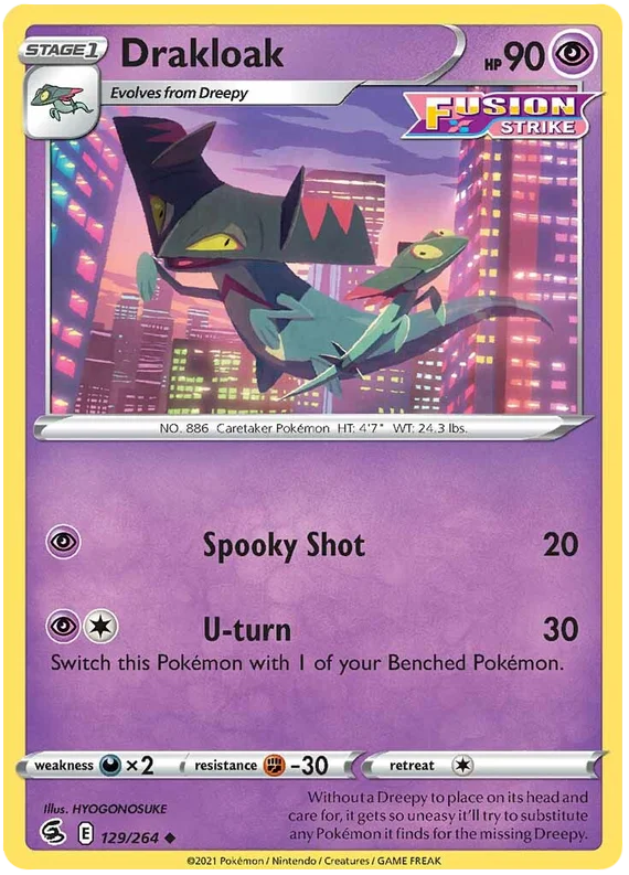 Drakloak Fusion Strike Pokemon Card Singles 129/264