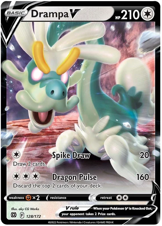 Drampa V Brilliant Stars Pokemon Card Singles 128/172