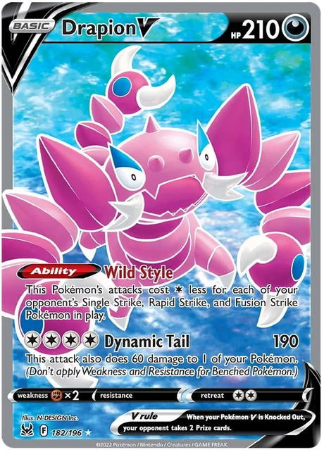 Drapion V (Full Art) Lost Origin Pokemon Single Card 182/196