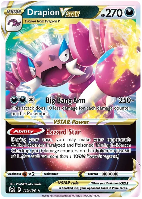 Drapion VSTAR Lost Origin Pokemon Single Card 119/196